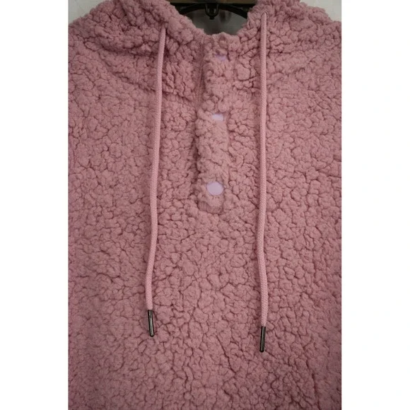 Z By Zella Womens Rare Form Faux Shearling Pullover Hoodie Funnel Long Sleeves M - Picture 6 of 7